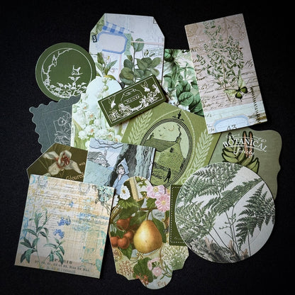 The Forest Floor Collage Kit - Stationery, Stickers, and Paper Ephemera for Junk Journaling