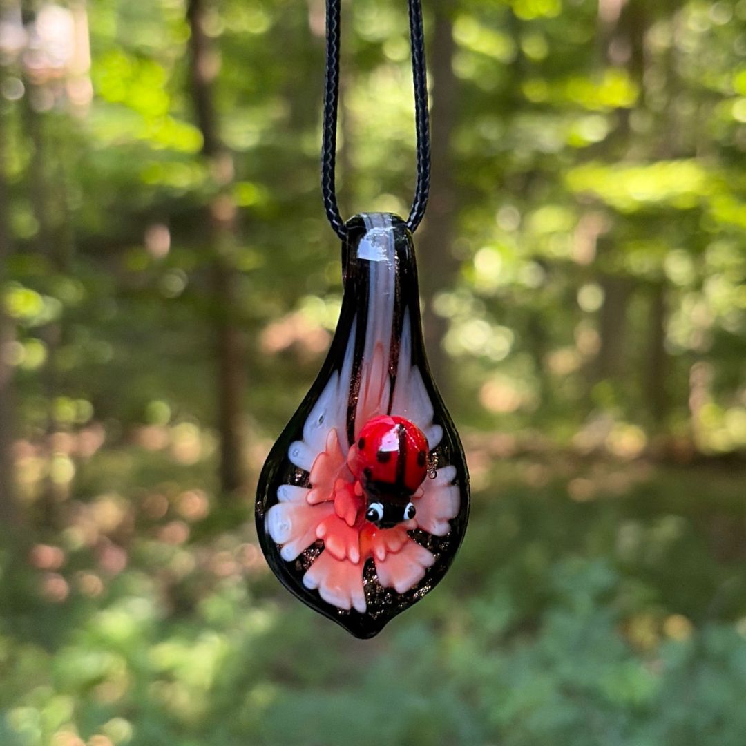 Ladybug Talisman - Glass Lampwork Pendant