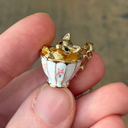 Fox in a Teacup Necklace - Oddment