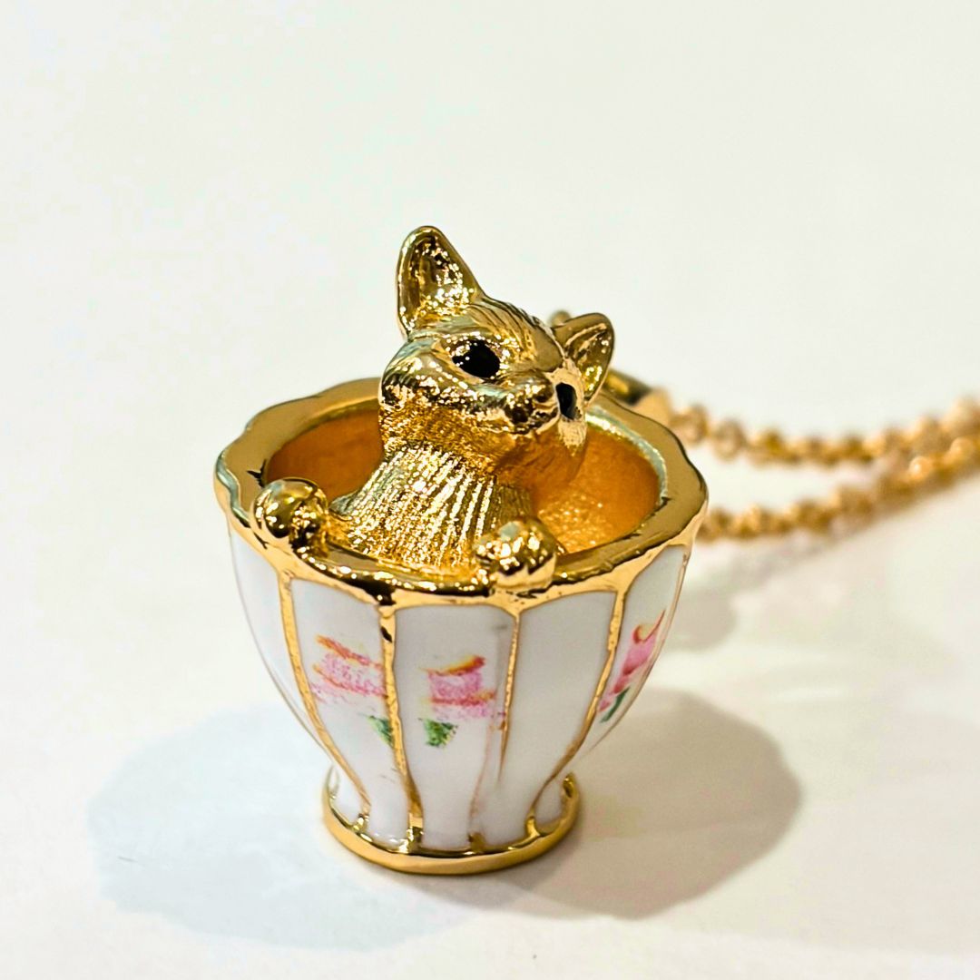 Fox in a Teacup Necklace - Oddment