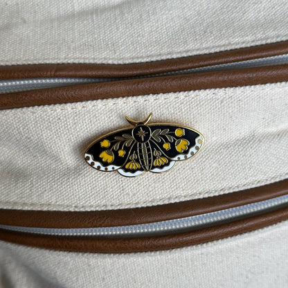 The Flower-Seeking Moth - Enamel Brooch