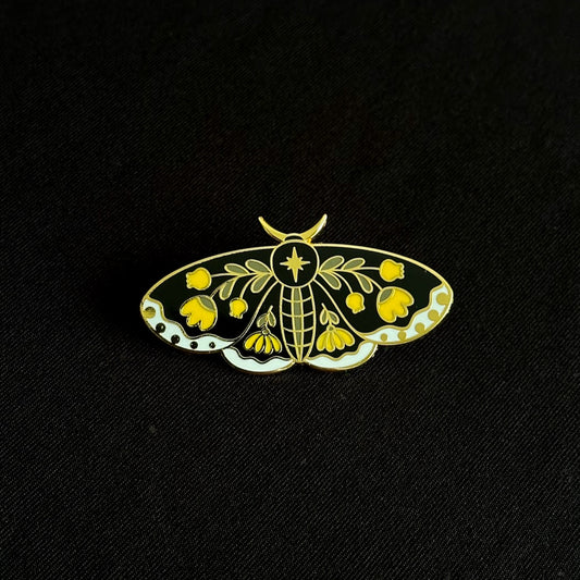 The Flower-Seeking Moth - Enamel Brooch