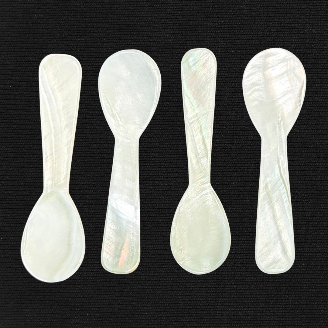 Mother of Pearl Condiment Spoon Set of 4 - Oddment