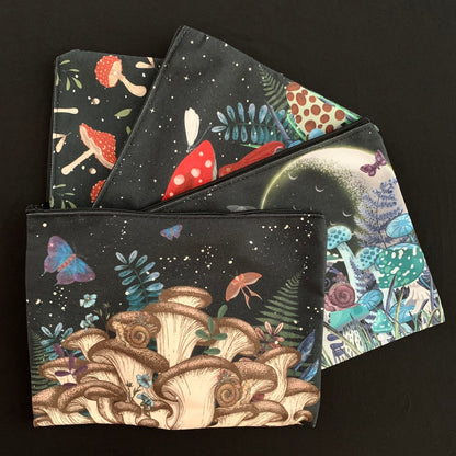 Mushrooms Beneath the Moon - Canvas Pouch