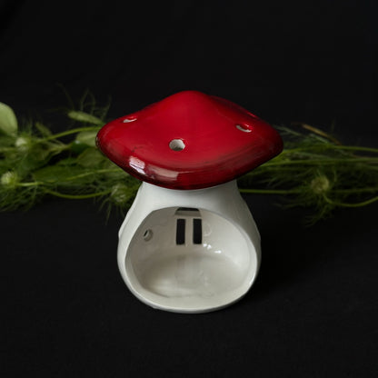 Toadstool Luminary - Ceramic Mushroom Candle Holder