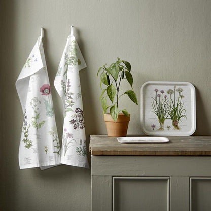 Visual Guide to the Herb Garden - Botanical Tea Towel