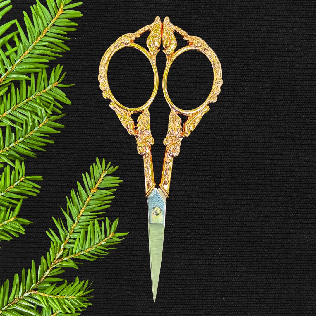 Ornate Scissors - Vintage Birds and Flowers in Rose Gold - Oddment