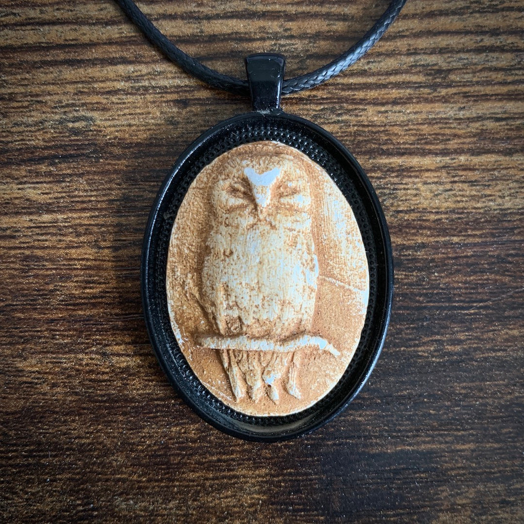 Watchful Owl - Gypsum Pendant