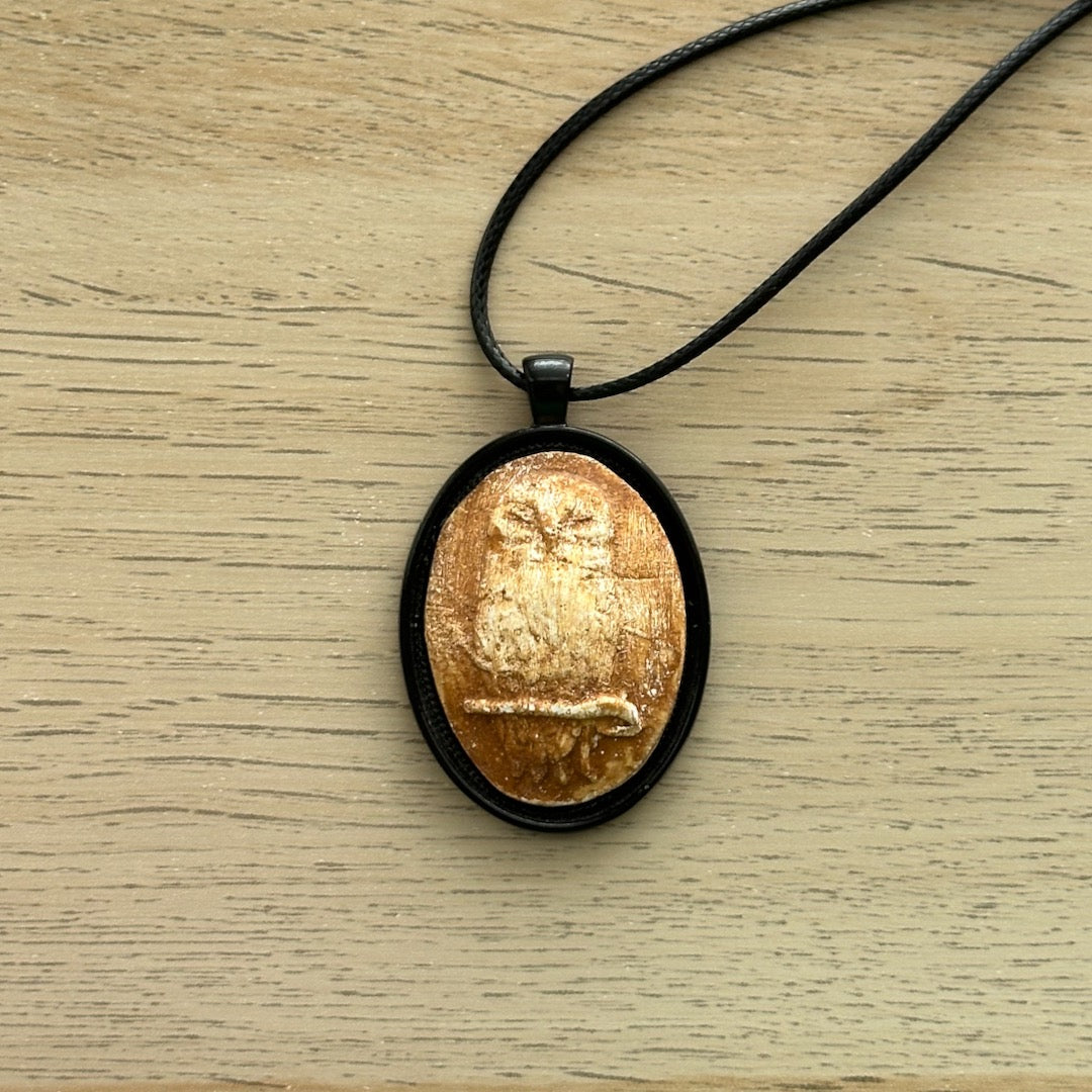 Watchful Owl - Gypsum Pendant