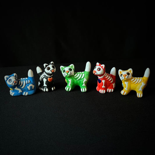 Skelly Cat - Day of the Dead Skeleton Figurine