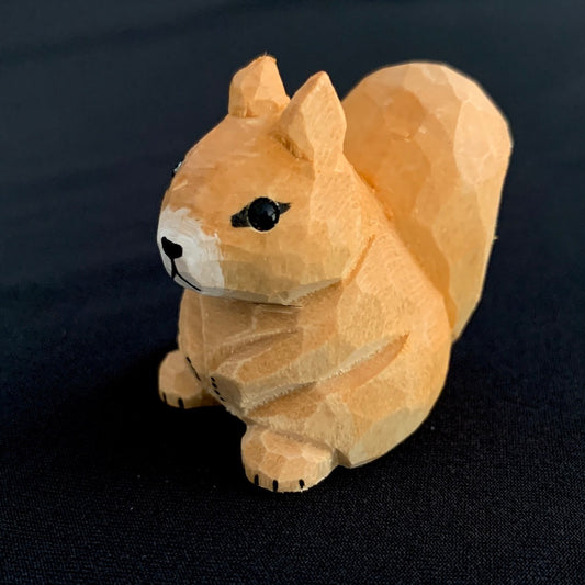 Plump Squirrel - Hand-Carved Figure