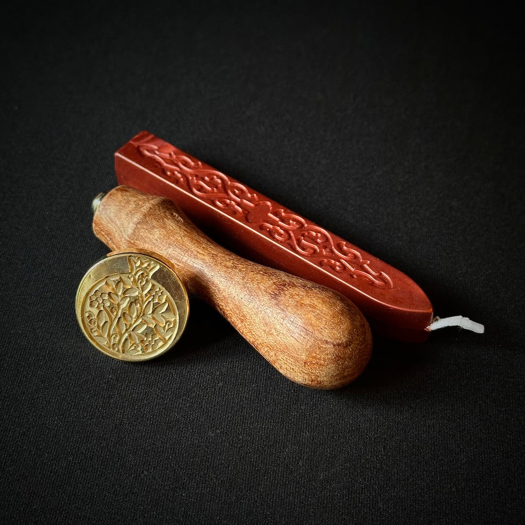 Closed with a Kiss – Pomegranate Seal Stamp and Wax
