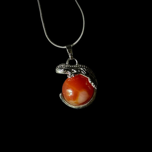 Rain-Charming Salamander - Carnelian Fidget Pendant