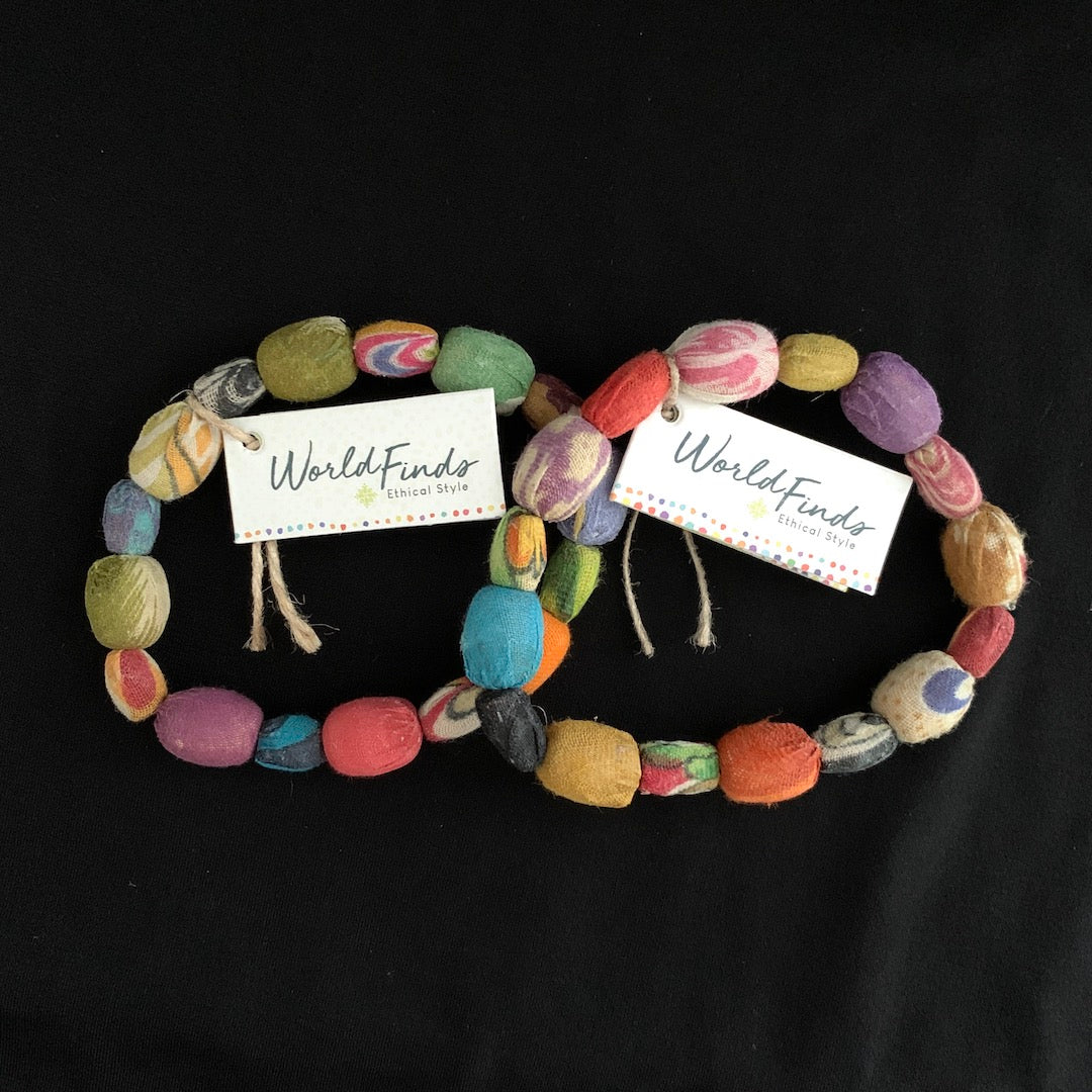 Colorful Beads - Fair Trade Kantha Bracelet