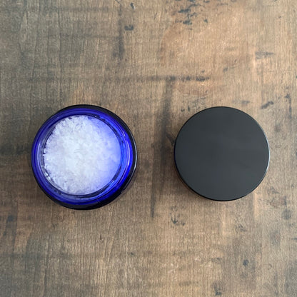 Flaky Sea Salt - Maldon Salt in a Cobalt Blue Glass Jar