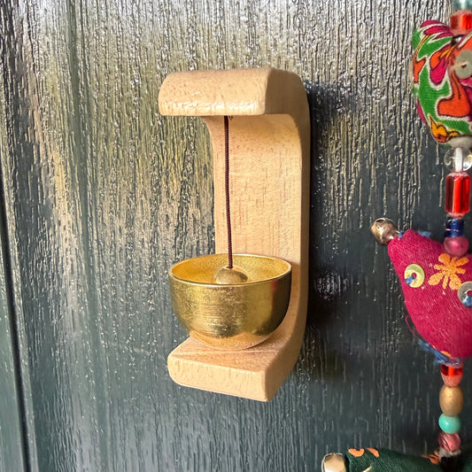 Shopkeeper’s Bell - Wood and Brass Door Chime