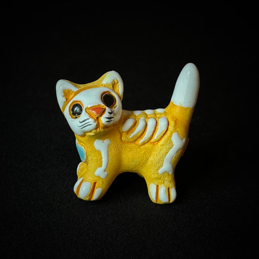 Skelly Cat - Day of the Dead Skeleton Figurine