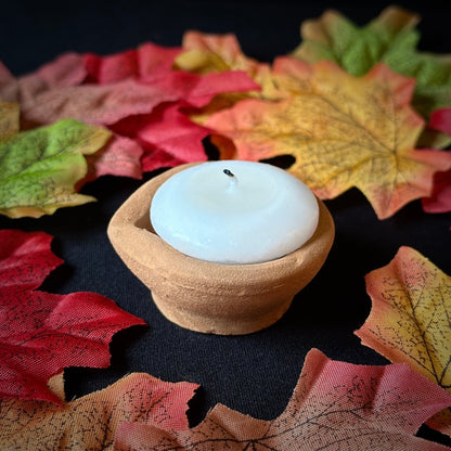 Clay Lamp and Candle