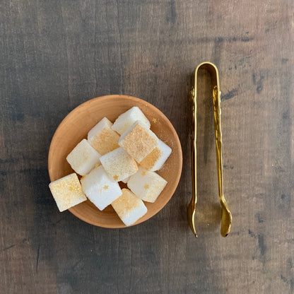 Sparkling Sugar Cubes with Flower-Patterned Tongs