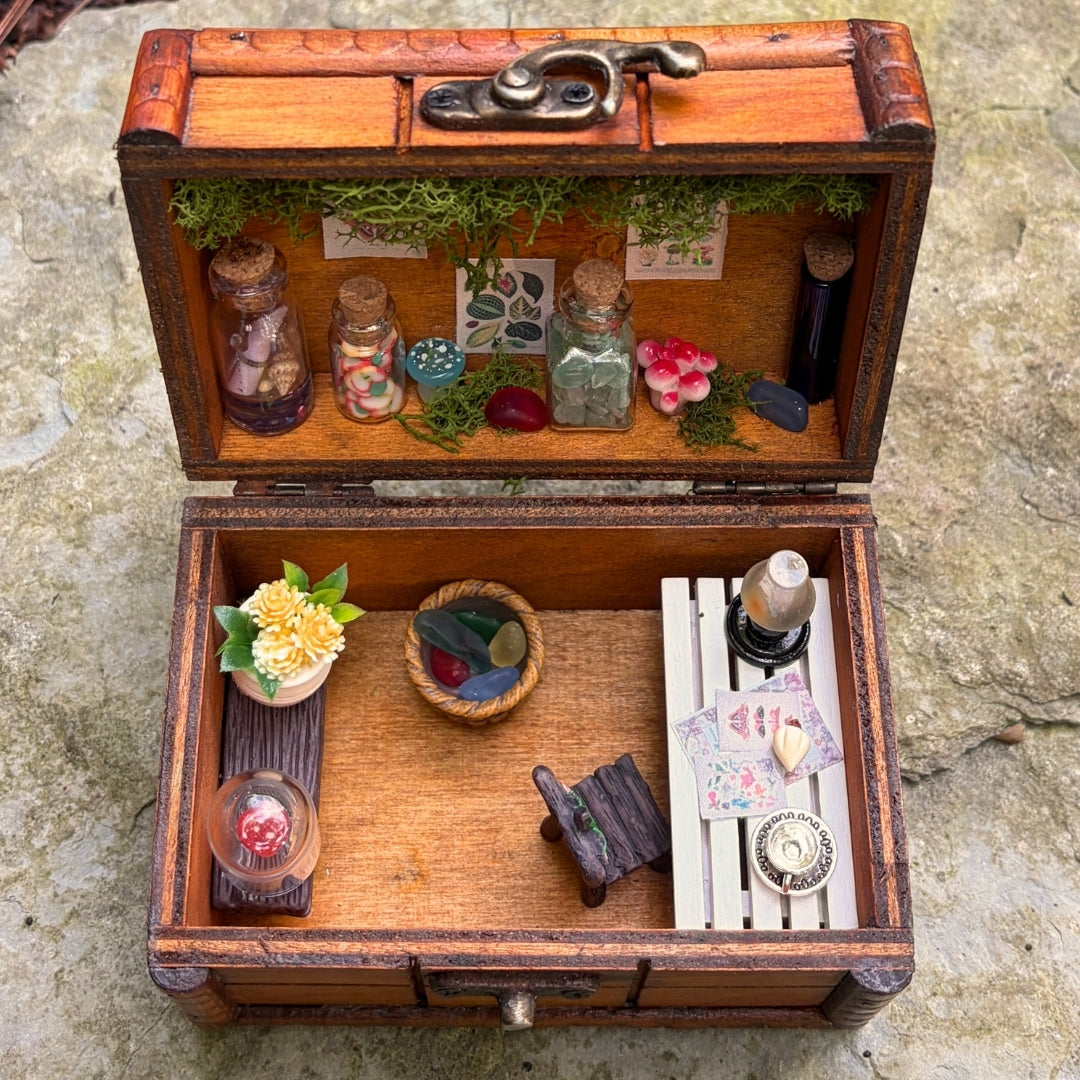 Forager's Study - Miniature Room Box Treasure Chest