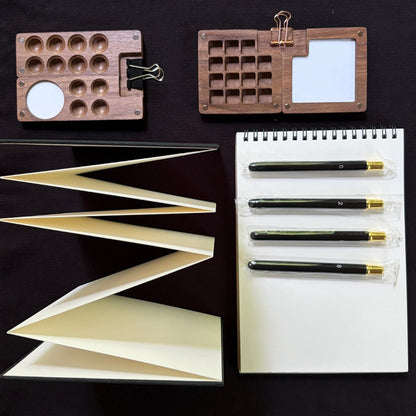 Artist’s Tools Set (Notebook, Travel Brushes, and Palette) - Oddment