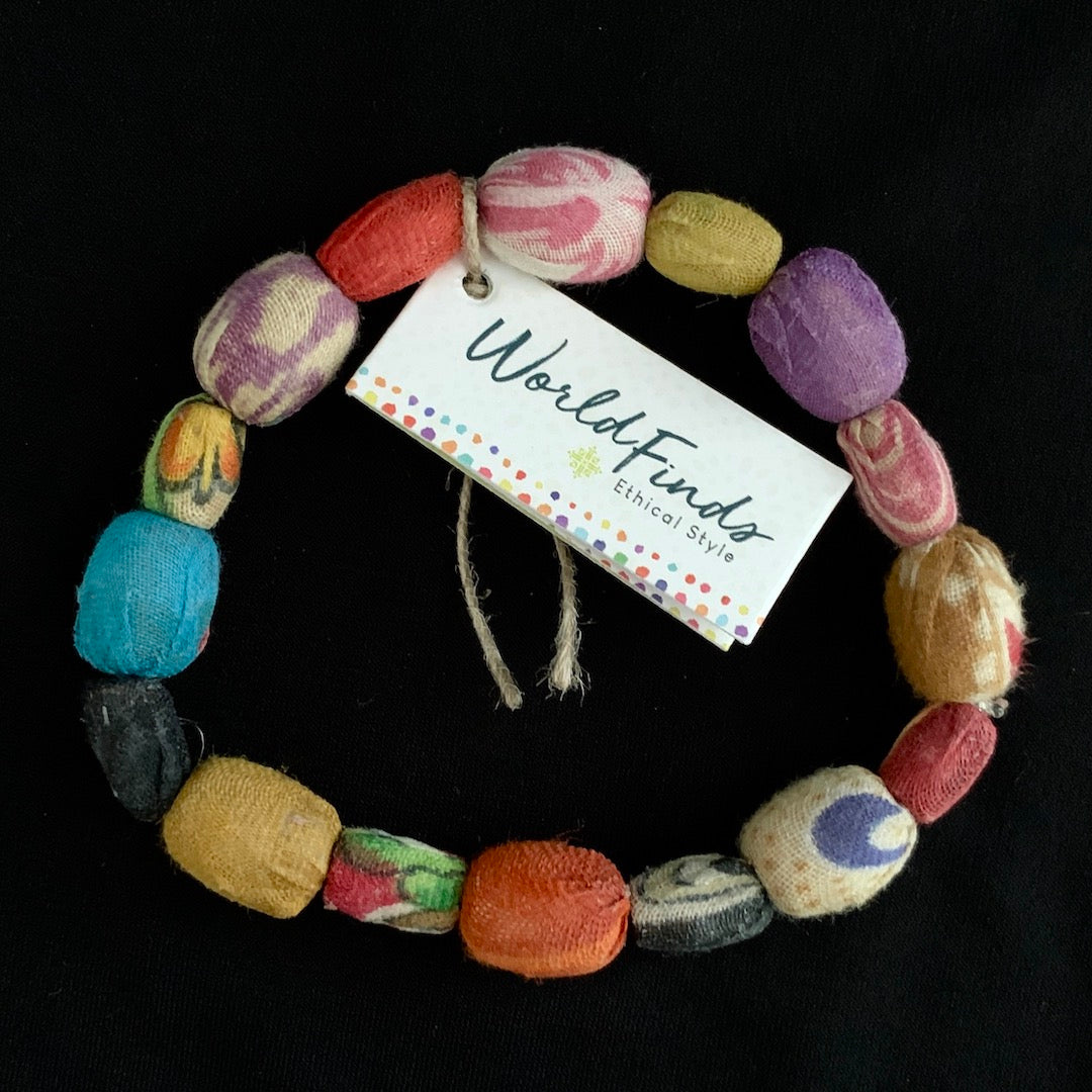 Colorful Beads - Fair Trade Kantha Bracelet