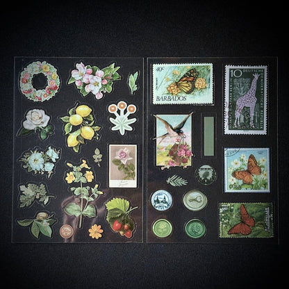 The Forest Floor Collage Kit - Stationery, Stickers, and Paper Ephemera for Junk Journaling