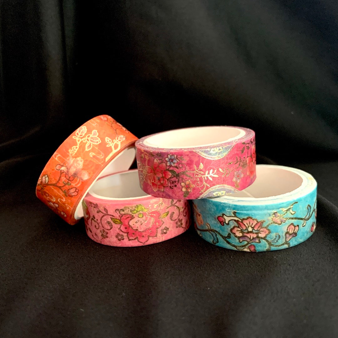 Flowers For Shielding - Floral Washi Tape with Metallic Accents