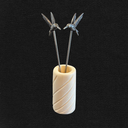 Bone Vase - Natural Bone Cocktail Pick Holder - Oddment