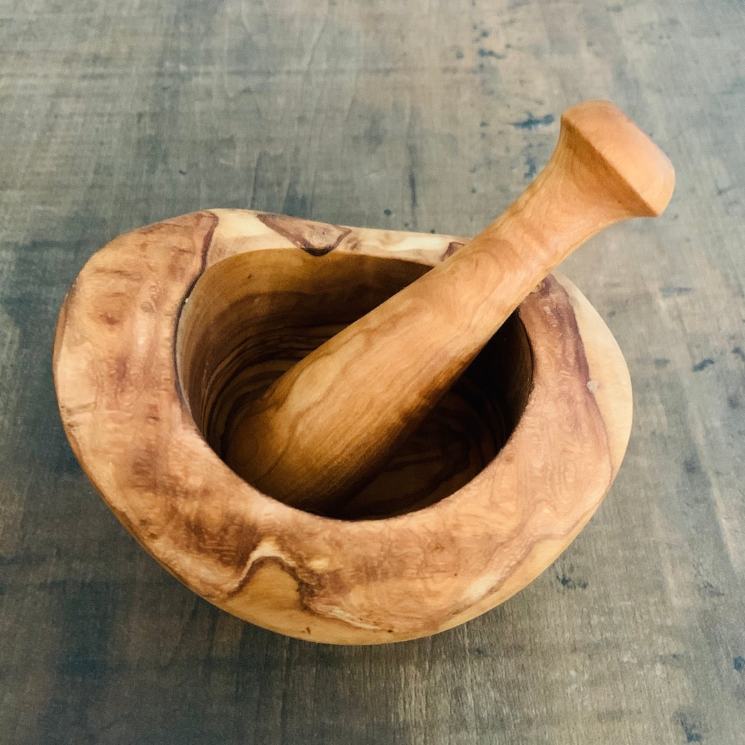 Olive Wood Mortar and Pestle