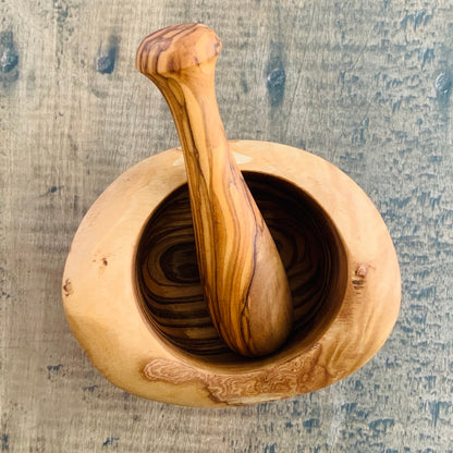 Olive Wood Mortar and Pestle