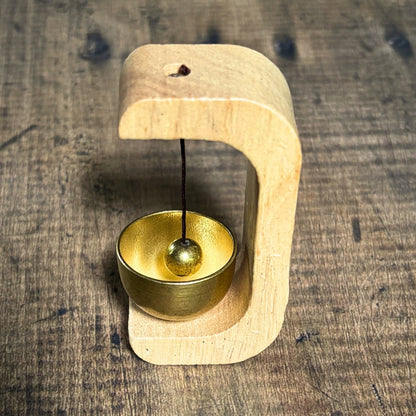 Shopkeeper’s Bell - Wood and Brass Door Chime