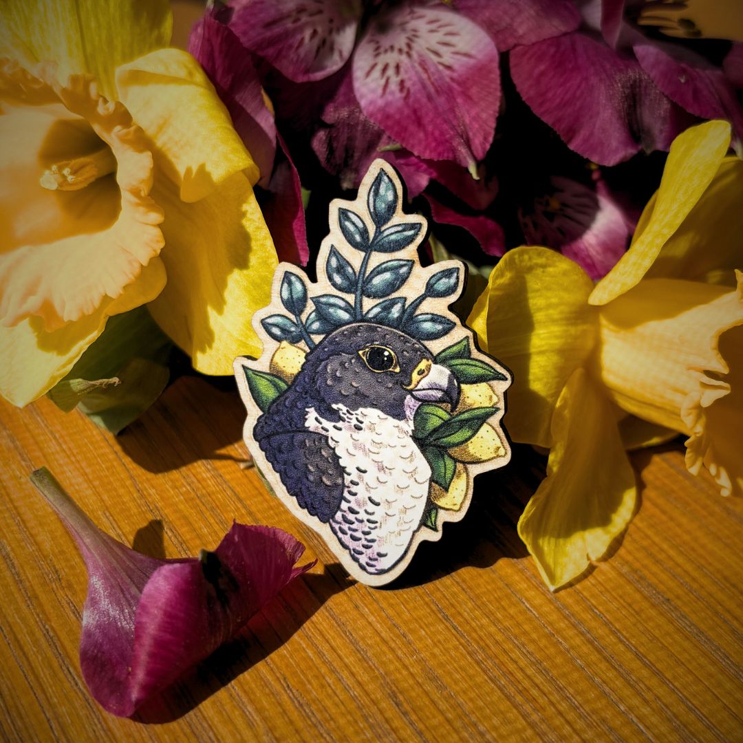 Colorful Bird of Prey - Falcon Brooch
