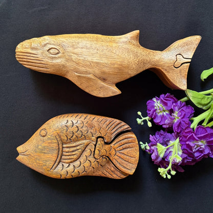 Secrets of the Sea - Hand-Carved Wooden Puzzle Box
