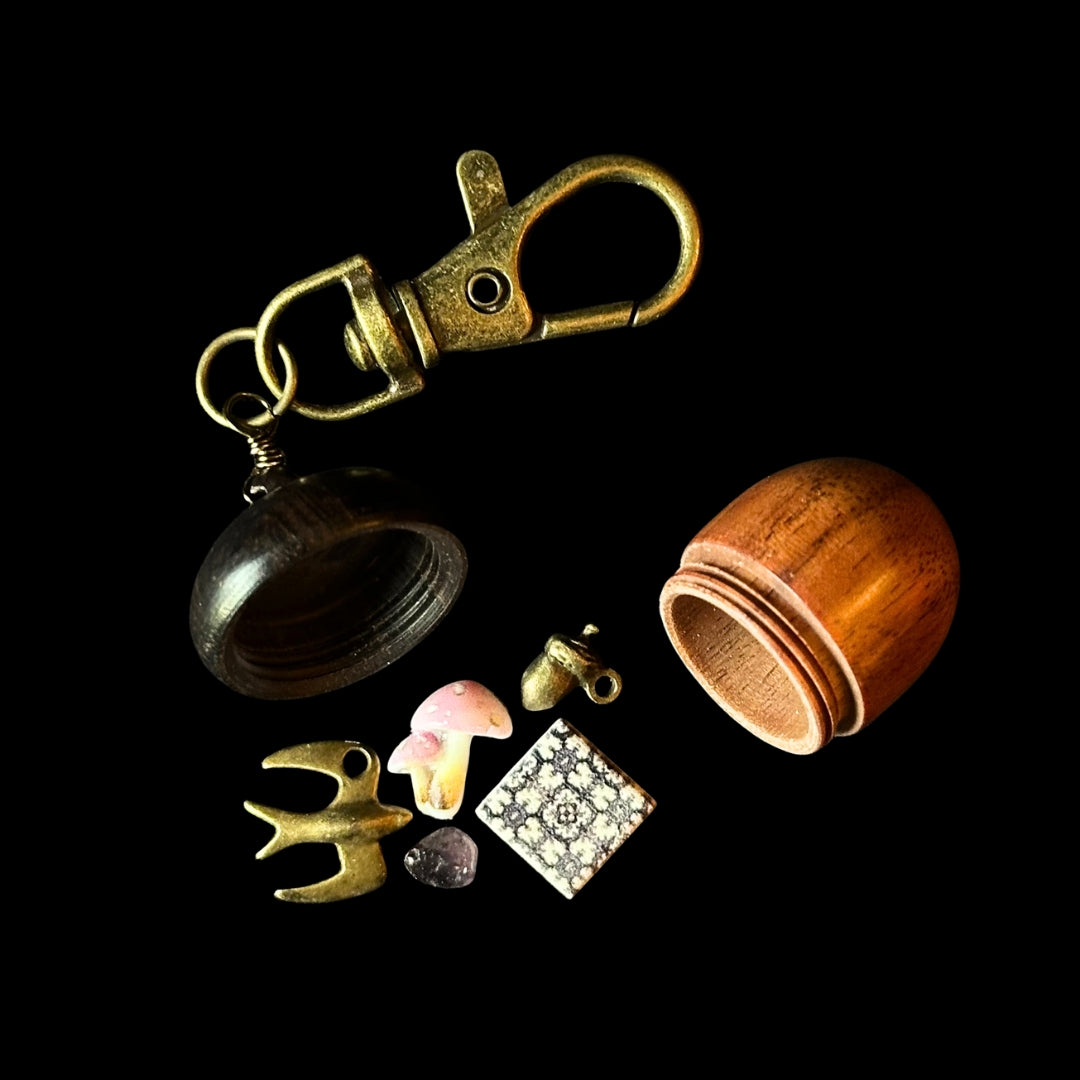 Precious Acorn - Wooden Locket with Treasures