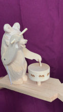 Load and play video in Gallery viewer, Drumming Bear - Carved Wooden Toy
