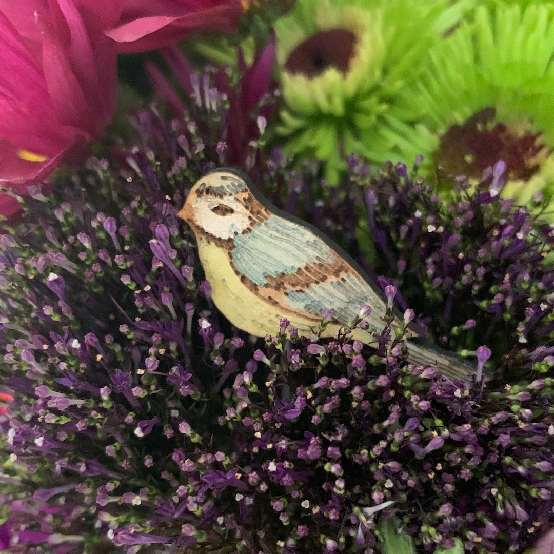Flower Pot Birds - Blue Tits