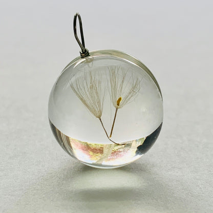 Wish Charm - Dandelion Seed Glass Pendant Necklace