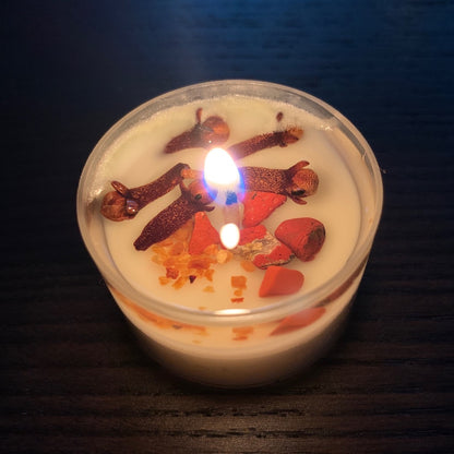 Quickened Candle - Cloves, Orange, and Red Jasper