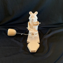 Load image into Gallery viewer, Drumming Bear - Carved Wooden Toy
