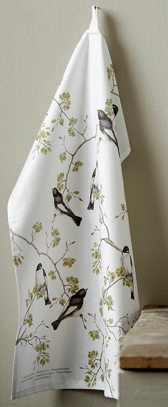 Pied Flycatcher - Bird Motif Tea Towel
