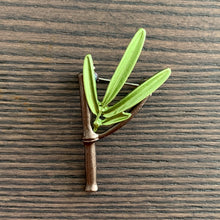 Load image into Gallery viewer, Sprig Of Rosemary - Herb-Shaped Enamel Brooch
