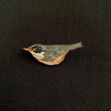 Load image into Gallery viewer, Nuthatch Brooch - Wooden Bird Pin
